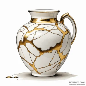 Kintsugi (the art of repairing pottery with g... - эскиз тату (№1749778431_0, 13.06.2025 01:33) — Tatufoto.com