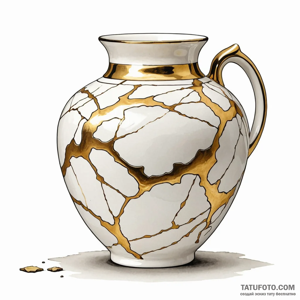 Kintsugi (the art of repairing pottery with g… — эскиз тату (№1749778431_0, 13.06.2025 01:33) — Tatufoto.com