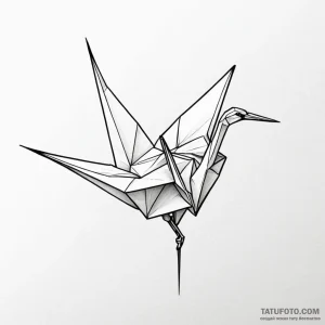 Origami crane - эскиз тату (№1749778819_0, 13.06.2025 01:40) — Tatufoto.com