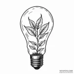 Lightbulb with a plant growing inside — эскиз тату (№1749778884_0, 13.06.2025 01:41) — Tatufoto.com