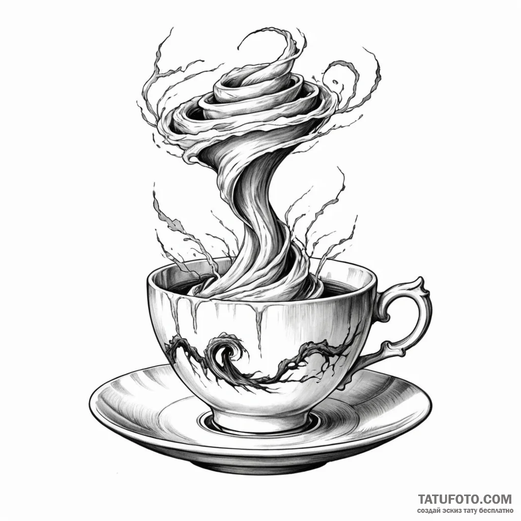 Tornado in a teacup - эскиз тату (№1749778946_0, 13.06.2025 01:42) — Tatufoto.com
