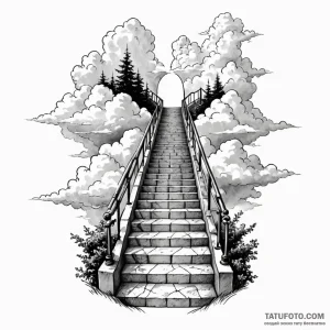 Stairway to the clouds - эскиз тату (№1749779008_0, 13.06.2025 01:43) — Tatufoto.com