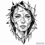 Shattered mirror reflecting a different face — эскиз тату (№1749779266_0, 13.06.2025 01:47) — Tatufoto.com