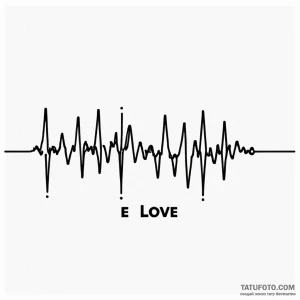 Audio waveform of a specific word (e.g., "lov... - эскиз тату (№1749779396_0, 13.06.2025 01:49) — Tatufoto.com