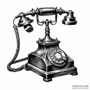 Vintage telephone - эскиз тату (№1749779653_0, 13.06.2025 01:54) — Tatufoto.com