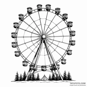 Ferris wheel - эскиз тату (№1749779782_0, 13.06.2025 01:56) — Tatufoto.com