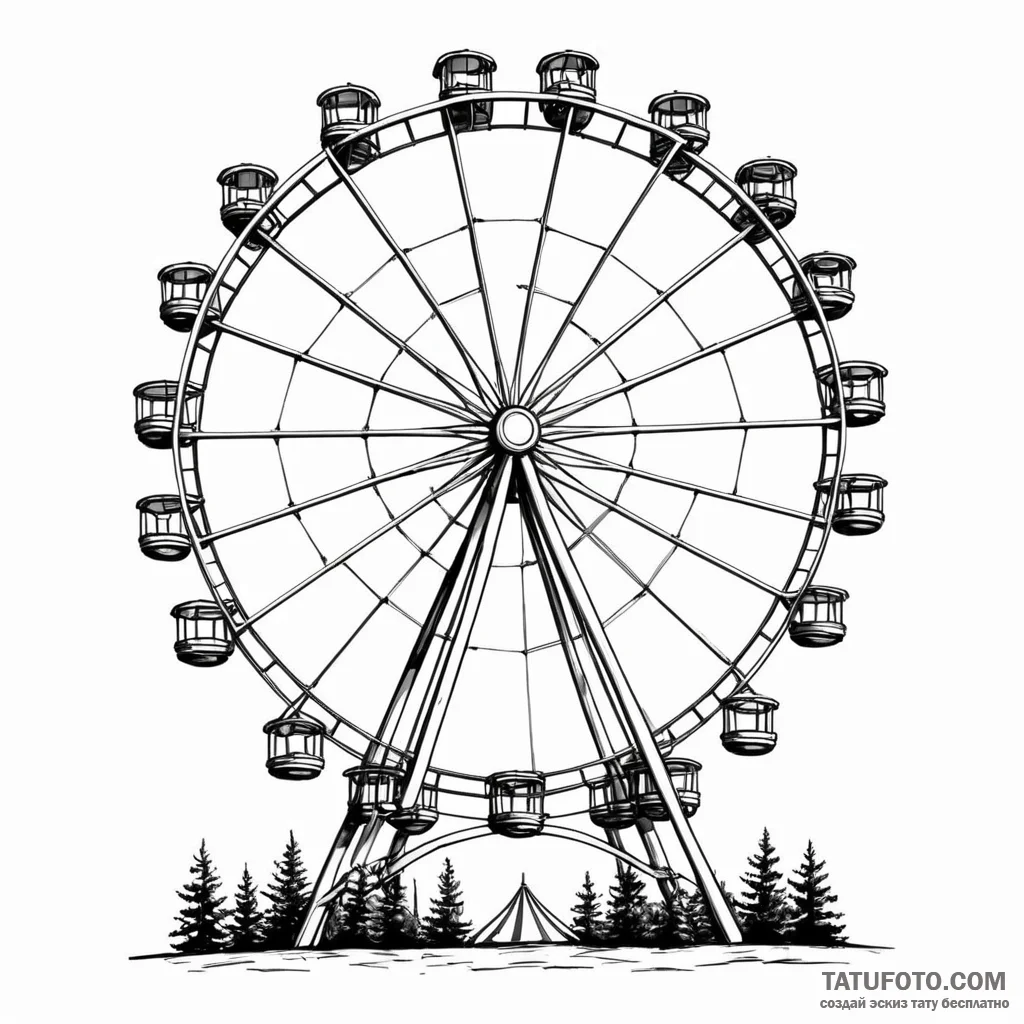 Ferris wheel — эскиз тату (№1749779782_0, 13.06.2025 01:56) — Tatufoto.com