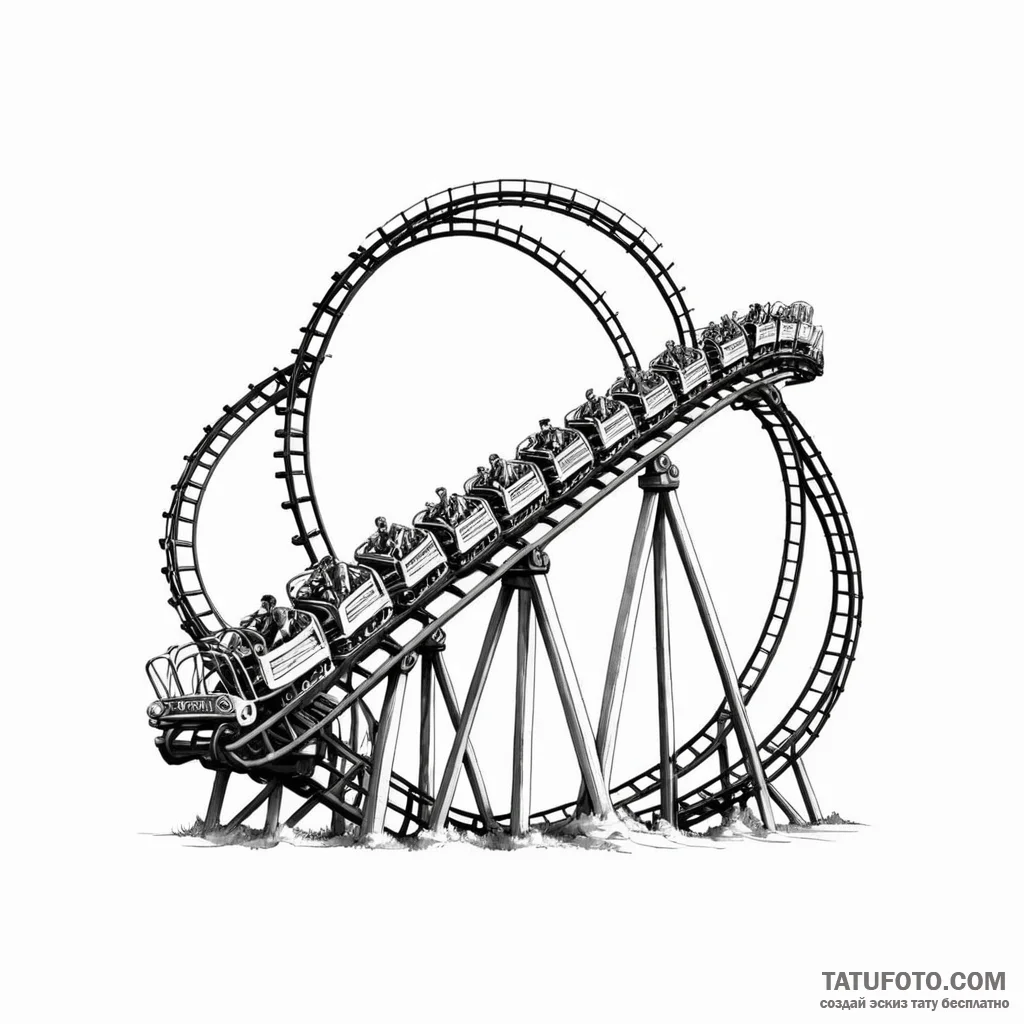Rollercoaster — эскиз тату (№1749779847_0, 13.06.2025 01:57) — Tatufoto.com
