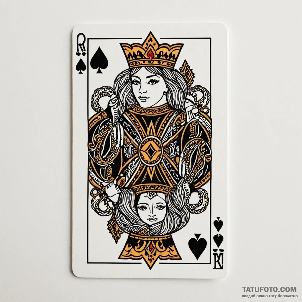 Playing card hand (e.g., a royal flush) — эскиз тату (№1749780167_0, 13.06.2025 02:02) — Tatufoto.com