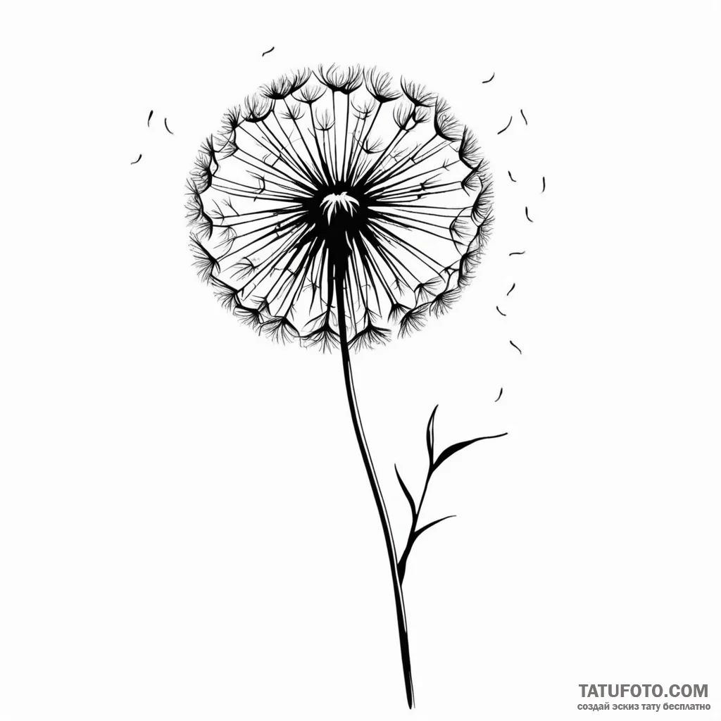 Dandelion seeds blowing in the wind (is there… — эскиз тату (№1749780294_0, 13.06.2025 02:04) — Tatufoto.com