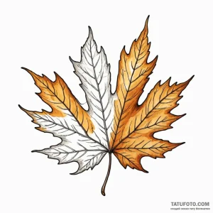Autumn leaf crumbling - эскиз тату (№1749780358_0, 13.06.2025 02:05) — Tatufoto.com