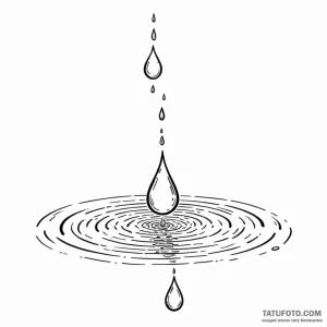 A single raindrop creating ripples - эскиз тату (№1749780484_0, 13.06.2025 02:08) — Tatufoto.com