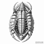 Trilobite fossil — эскиз тату (№1749780680_0, 13.06.2025 02:11) — Tatufoto.com