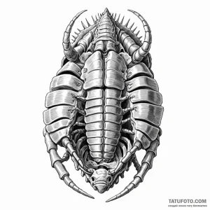 Trilobite fossil - эскиз тату (№1749780680_0, 13.06.2025 02:11) — Tatufoto.com