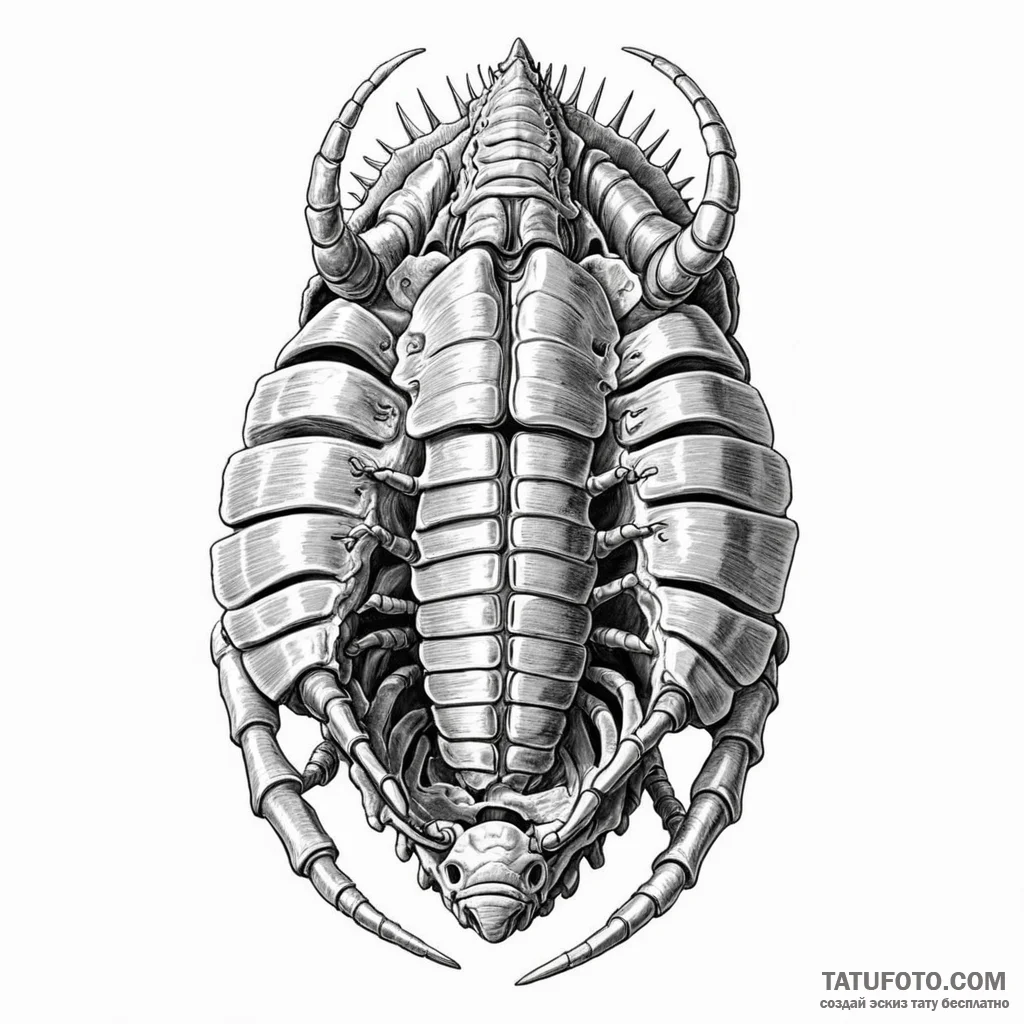 Trilobite fossil - эскиз тату (№1749780680_0, 13.06.2025 02:11) — Tatufoto.com