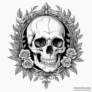 Memento mori (still life with a skull) - эскиз тату (№1749780809_0, 13.06.2025 02:13) — Tatufoto.com