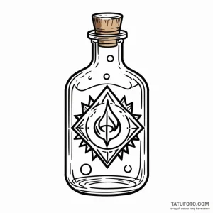 A health potion bottle (from video games) - эскиз тату (№1749781209_0, 13.06.2025 02:20) — Tatufoto.com