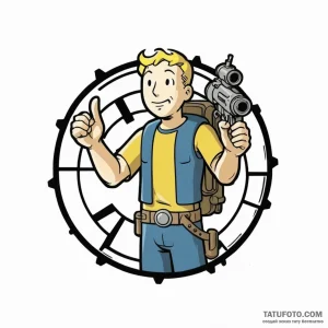 Vault boy (from fallout) - эскиз тату (№1749781470_0, 13.06.2025 02:24) — Tatufoto.com