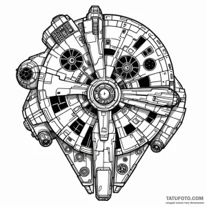 The millennium falcon - эскиз тату (№1749781596_0, 13.06.2025 02:26) — Tatufoto.com