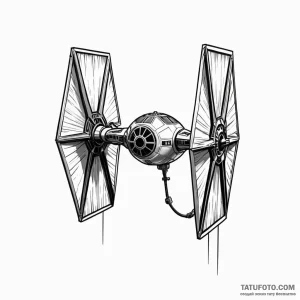 A tie fighter - эскиз тату (№1749781662_0, 13.06.2025 02:27) — Tatufoto.com