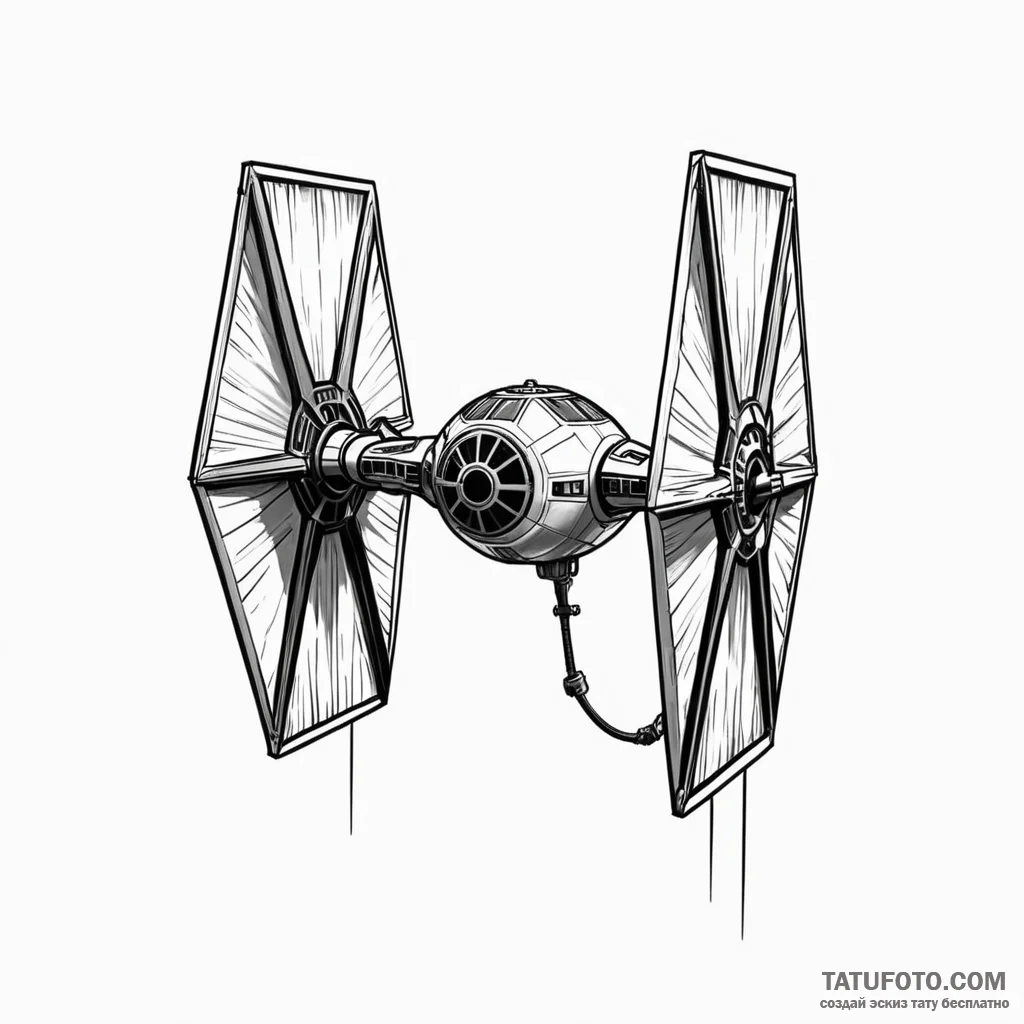 A tie fighter - эскиз тату (№1749781662_0, 13.06.2025 02:27) — Tatufoto.com