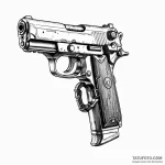 Deckard’s pistol from blade runner — эскиз тату (№1749781853_0, 13.06.2025 02:30) — Tatufoto.com