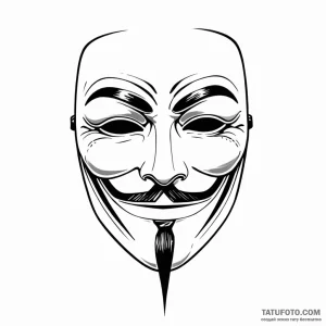 V for vendetta mask - эскиз тату (№1749782179_0, 13.06.2025 02:36) — Tatufoto.com