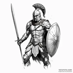 Spartan warrior (is there, but can be in a ph... - эскиз тату (№1749782444_0, 13.06.2025 02:40) — Tatufoto.com