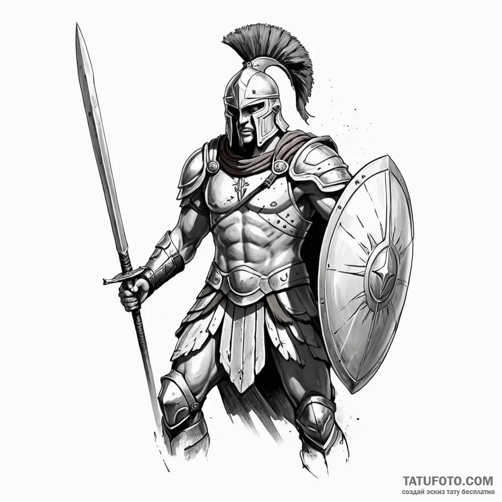 Spartan warrior (is there, but can be in a ph… — эскиз тату (№1749782444_0, 13.06.2025 02:40) — Tatufoto.com