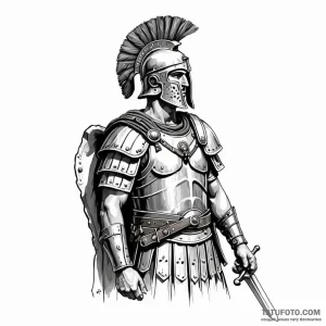 Roman legionary - эскиз тату (№1749782510_0, 13.06.2025 02:41) — Tatufoto.com