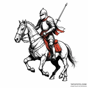 Knight jousting - эскиз тату (№1749782640_0, 13.06.2025 02:44) — Tatufoto.com