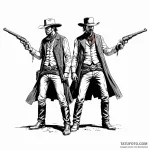 Wild west gunslinger duel — эскиз тату (№1749782836_0, 13.06.2025 02:47) — Tatufoto.com