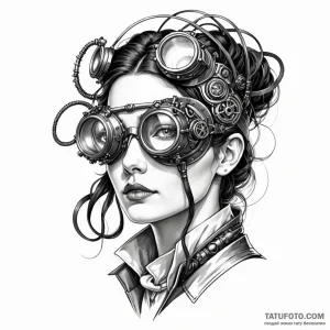 Steampunk goggles - эскиз тату (№1749782901_0, 13.06.2025 02:48) — Tatufoto.com