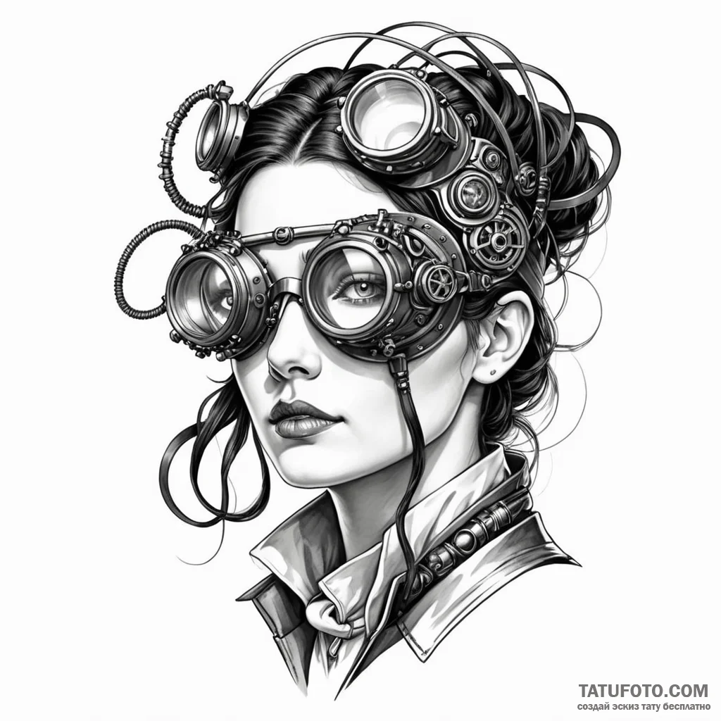 Steampunk goggles — эскиз тату (№1749782901_0, 13.06.2025 02:48) — Tatufoto.com