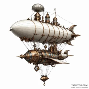 Steampunk airship - эскиз тату (№1749782966_0, 13.06.2025 02:49) — Tatufoto.com