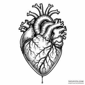 Anatomical heart made of crystal - эскиз тату (№1749783322_0, 13.06.2025 02:55) — Tatufoto.com
