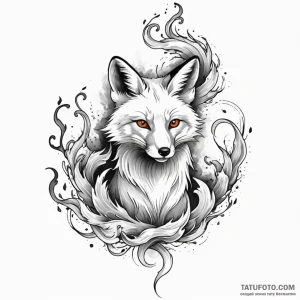 A fox made of swirling smoke - эскиз тату (№1749784851_0, 13.06.2025 03:20) — Tatufoto.com