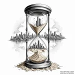 An hourglass filled with city dust instead of… — эскиз тату (№1749785316_0, 13.06.2025 03:28) — Tatufoto.com