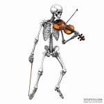 A skeleton playing a violin made of bone — эскиз тату (№1749786201_0, 13.06.2025 03:43) — Tatufoto.com