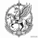 A carousel of mythical creatures (griffin, un… — эскиз тату (№1749786331_0, 13.06.2025 03:45) — Tatufoto.com