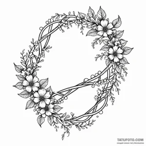 Dna helix intertwined with a floral vine - эскиз тату (№1749786461_0, 13.06.2025 03:47) — Tatufoto.com