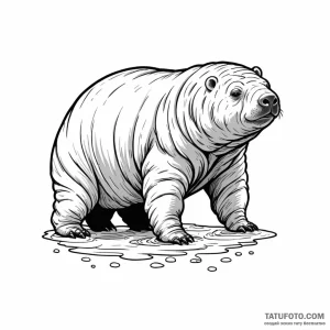 Tardigrade (water bear) - эскиз тату (№1749786590_0, 13.06.2025 03:49) — Tatufoto.com