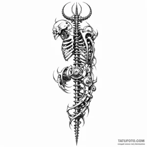 Mechanical spine (sandevistan style) - эскиз тату (№1749786785_0, 13.06.2025 03:53) — Tatufoto.com