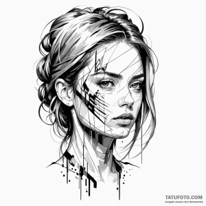 Glitch art portrait - эскиз тату (№1749786851_0, 13.06.2025 03:54) — Tatufoto.com