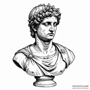 Vaporwave bust of a roman statue - эскиз тату (№1749786914_0, 13.06.2025 03:55) — Tatufoto.com