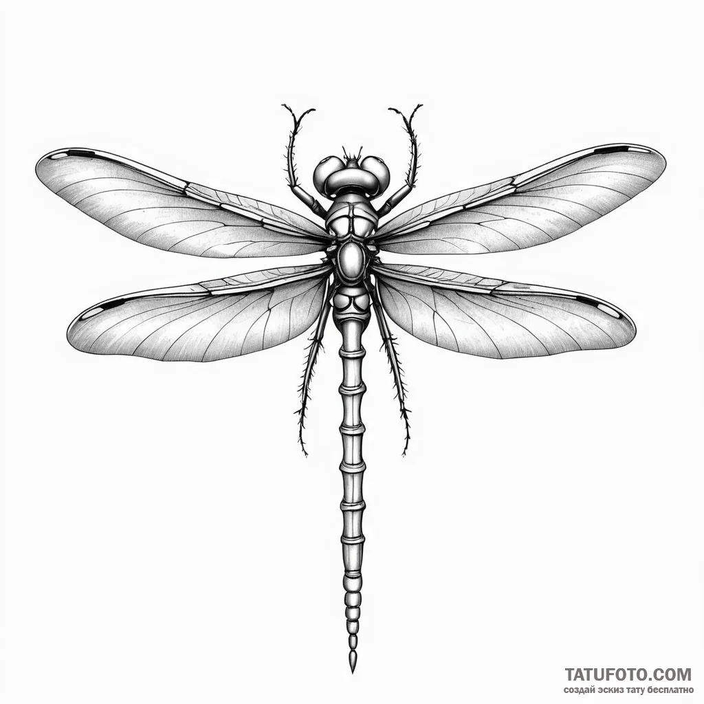Mechanical dragonfly - эскиз тату (№1749787107_0, 13.06.2025 03:58) — Tatufoto.com
