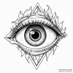 Human eye with a camera shutter iris — эскиз тату (№1749787366_0, 13.06.2025 04:02) — Tatufoto.com