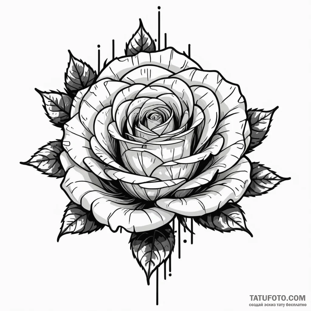 Glitchy, pixelated rose - эскиз тату (№1749787883_0, 13.06.2025 04:11) — Tatufoto.com