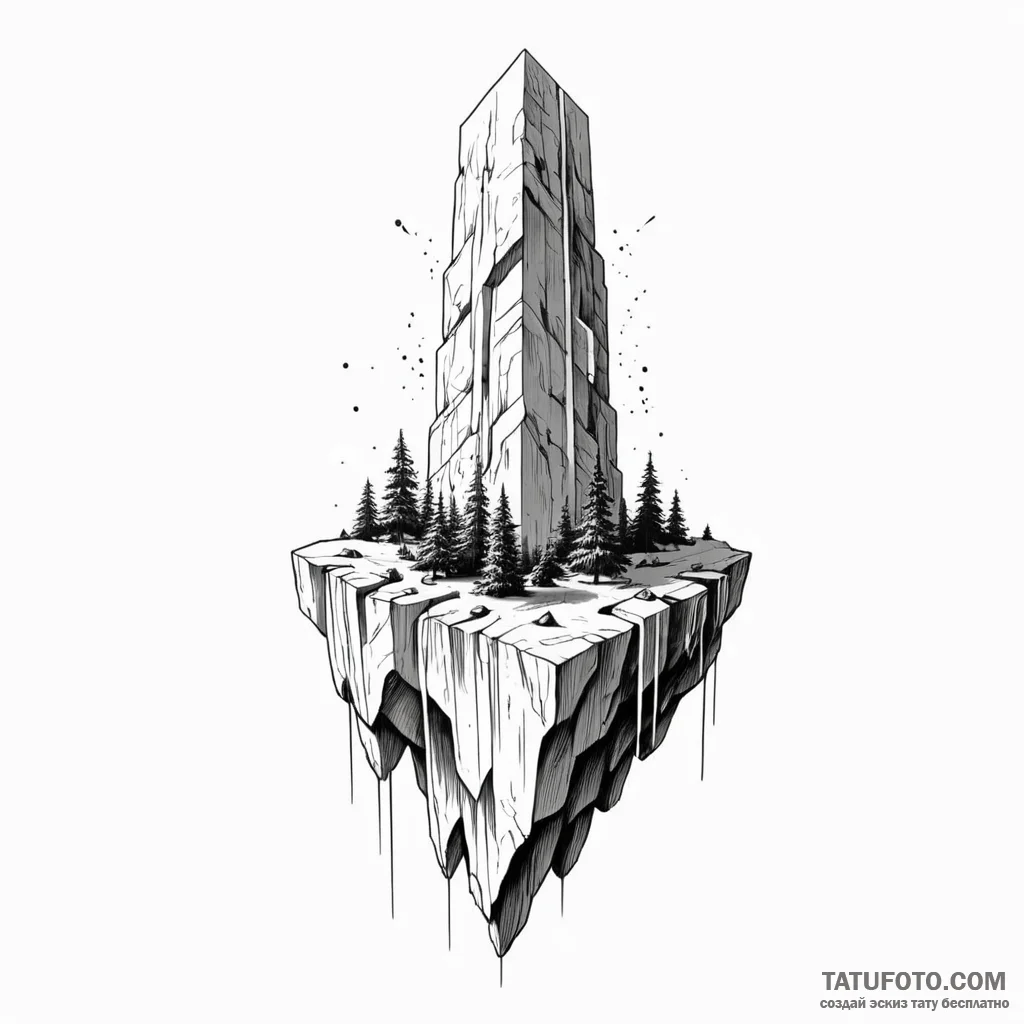 Floating data monolith - эскиз тату (№1749787947_0, 13.06.2025 04:12) — Tatufoto.com