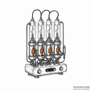 Nixie tube clock - эскиз тату (№1749788658_0, 13.06.2025 04:24) — Tatufoto.com